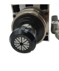 Smooth Operator 6kw 8hp Square Spindle Motor Bundle Air Cooled 220V CNC Router Upgrade showing ER32 chuck and rotary shaft.
