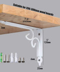 Hella Sturdy Metal Shelf Bracket Featuring Rock Solid Right Angle Build And Super Slick White Finish for 200-300mm wood boards.