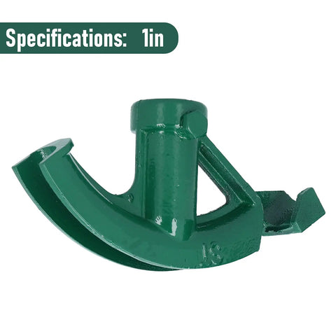 1-inch green die for Heavy Duty Cast Iron Conduit Bender For 90 To 180 Degree Copper Pipe Bending with precise angles.
