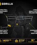 Heavy Duty ATV Trailer With 27.5 Cu Ft Bed, 1,400 Lb Load Capacity, Black Steel Utility Dump Cart with mesh bed and removable sides