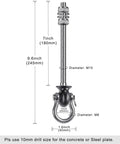 Heavy Duty Swing Hangers Rust Resistant Stainless Steel 304 Swivel Bolts with dimensions 9.6 in, 7 in and 1.6 in for secure mounts.