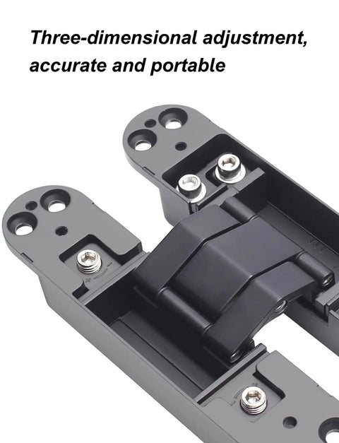 Dead Quiet Concealed Door Hinges 2 Pack Crafted From Sturdy Zinc Alloy showing three-dimensional adjustment feature.