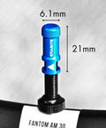 Blue Oil Slick Alloy Valve Cap With Built In Valve Core Remover No Tools Needed For Presta Valves, size 6.1mm x 21mm.
