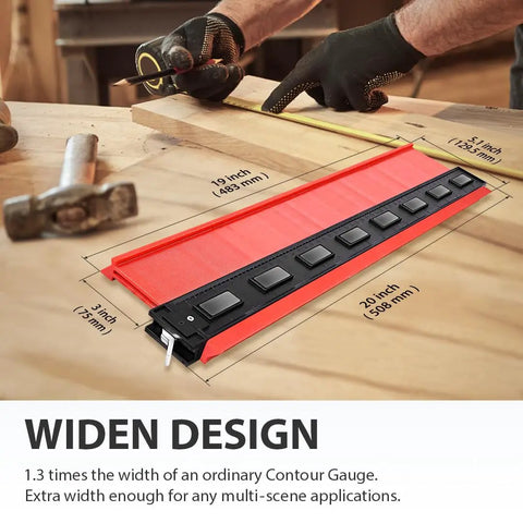 Metal Locking Magnetic Contour Gauge 20 Inch Twin Scale Duplicator With Locking Pins for precise shape transfer in use