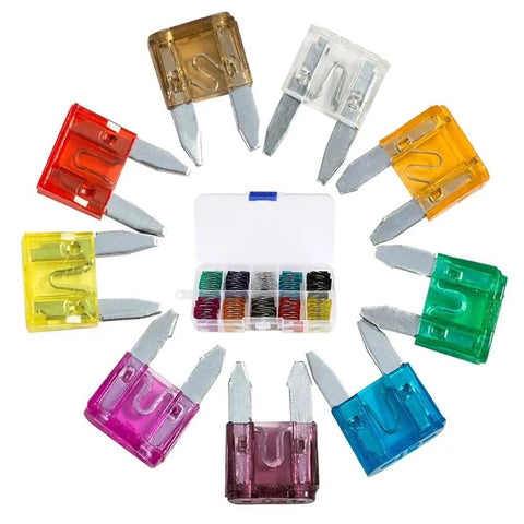 120 Pcs Mini Car Blade Fuses Kit For Cars Vans Bikes Trucks Boats And SUVs 2A To 35A Assortment with colored fuses and case