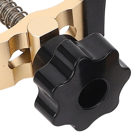 Cnc Router Press Plate Clamps With Easy Grip T Track Hold Down Work Holding System compact black knob for tightening material securely.