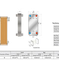 Heavy Duty Plate Heat Exchanger And Industrial Air Condenser Slick Compact Cooling Unit With Badass Heat Transfer and No Sweat Mount, top view.