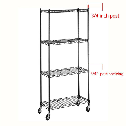 Heavy Duty Wire Shelving Caster Wheels 3 Inch Set Of 4 Black Industrial Roller Casters For Utility Racks Easy Setup Universal Adapters Smooth Roll No Sweat Quick Install