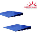 Rugged 60 X 84 Heavy Duty Floor Scale With Dual Ramps And Zero Drama Wireless Setup For Total Warehouse Shipping Ease, showing blue loading ramps.