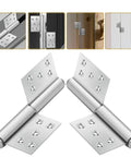 Pair of flag style stainless steel door hinges 5 inch thick 2 5mm detachable lift off for fire and bathroom doors