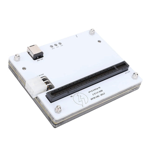 Game Changing Thunderbolt 4 Egpu Dock Enclosure Featuring Pcie X16 Slot, showing the top view with ports and connectors.