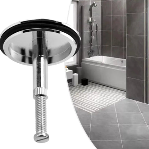 Resistant Brass Bathtubs Plugs 43mm for Homes, close-up view of polished brass stopper in modern bathroom setting.