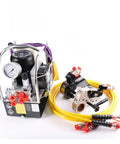 Premium Hydraulic Torque Wrench With Adjustable Pneumatic Drive And Flex Hose For Tight Jobs Durable Aluminum Titanium Alloy and hoses.