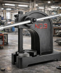 3 Ton Arbor Press Manual Hand Operated Cast Iron Bench Top Press With 12 Inch Stroke, detailed view showcasing the lever mechanism.