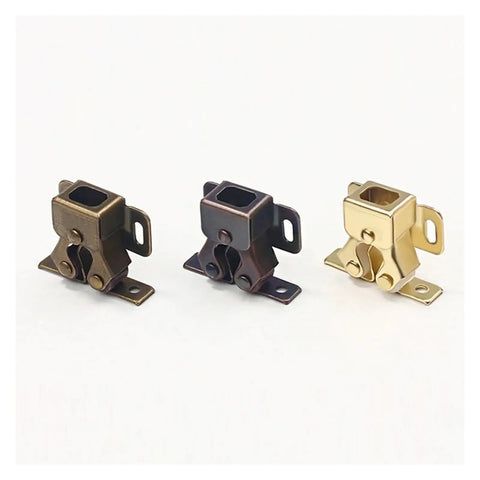 Stainless Steel Cabinet Latches 18 Pcs Dual Wheel Spring Catches Self Locking Hardware For Cupboard, Drawer And Wardrobe Door Fix Fitting in bronze and gold colors