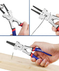 Eight Inch Welding Pliers With CR-V Steel Construction, Spring Loaded Non Slip Grips, Multi Function Tool For Cutting Wires