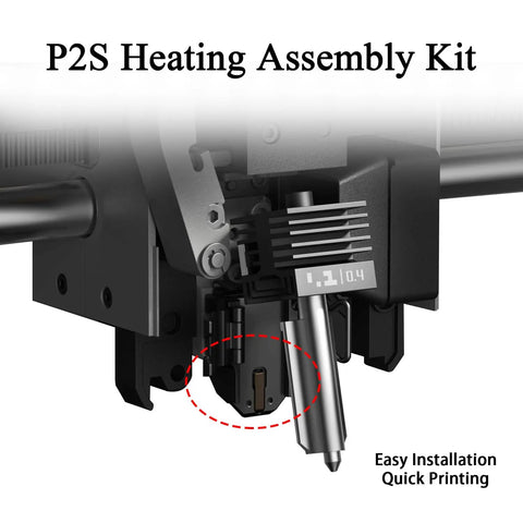 P2S Heating Assembly Kit for Bambu Lab 3D Printer With Ceramic Zirconia Heat Insulation Block Heater Cartridge Thermistor
