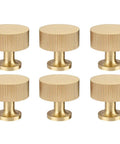 6 Pack Solid Brass Cabinet Knobs Pulls Set In Gold Brushed Finish For Cabinets Drawers And Dressers Modern Handles 1x1 Inch 25mm By 25mm Dope Hardware Kit Heavy Duty Durable Upgrade Your Space, six gold brass knobs