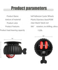 Product parameters of 4 Pack Self Adhesive Caster Wheels For Appliances And Furniture With Brake Mini 360 Degree Swivel
