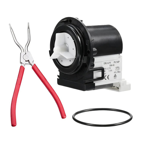 Washer Drain Pump Motor Assembly 4681EA2001T For Washing Machine Drainage Fixes, Easy No Fuss Replacement Part, Quiet Operation, Low Noise, Prevents Leaks, Compatible With Most Front And Top Loaders. with pliers and seal ring