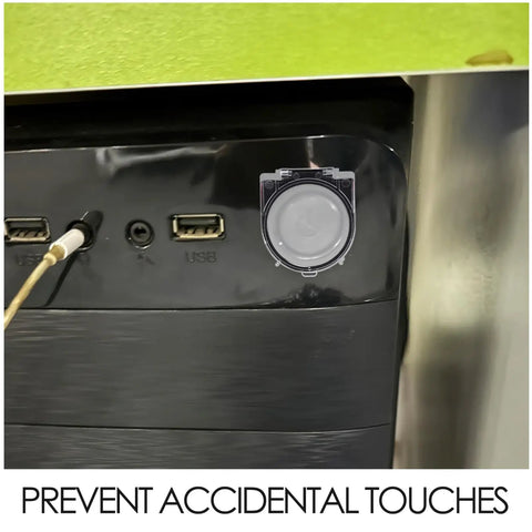 Clear Push Button Switch Protector Guard No Sweat Easy Install Safety Cover on computer power button