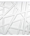Dope 3D Wall Panels for Interior Decor Matte White Striped Geometric PVC 12 Pack 19.7 by 19.7 Inches, abstract pattern
