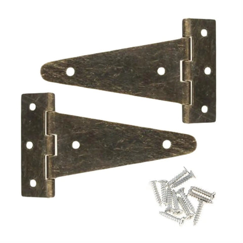 Heavy Duty T Hinges For Cabinet Doors Barn Wood Boxes And Furniture Built Tough As Nails For Quick Straightforward Setup with screws.