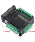 Pro Grade 24V DC PLC Controller Kit with cable for industrial automation, shown with green terminal blocks, 12.5cm x 4.3cm dimensions.