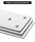 Heavy Duty Stainless Steel Flat Brackets 30 Pack 4 By 2 Inch Mending Plates for Furniture Wood Shelf Repair with 6 holes.