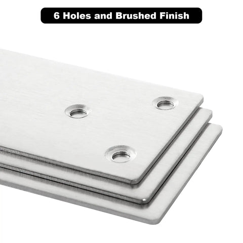 Heavy Duty Stainless Steel Flat Brackets 30 Pack 4 By 2 Inch Mending Plates for Furniture Wood Shelf Repair with 6 holes.