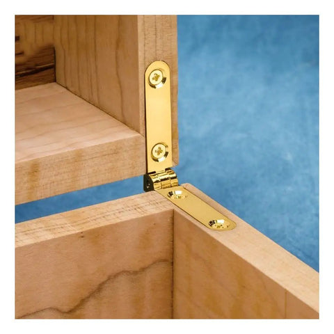 Tough As Nails Zinc Alloy Hinges For Jewelry Boxes And Wooden Keepsakes, 10 Pack, 30x30x6mm, 95 Degree Opening, installed on wooden box.