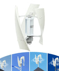 Plug-and-Play Vertical Axis Wind Turbine 100W With Permanent Magnet Generator And Intelligent Controller, Low Noise Helical Windmill