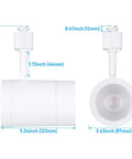 Dimensions of Pro Grade 17.5W LED H Track Light Heads Pack Of 4 For Stores And Restaurants ETL Listed Dimmable CRI90 4000K