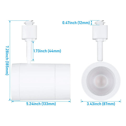 Dimensions of Pro Grade 17.5W LED H Track Light Heads Pack Of 4 For Stores And Restaurants ETL Listed Dimmable CRI90 4000K