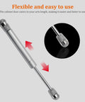 Four Pack 8 Inch Hydraulic Gas Lift Struts Soft Close Cabinet Door Supports showing flexibility and ease of use with gas strut design.