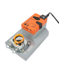 Heavy Duty 16Nm AC24V SMQ24A Motorized Damper Actuator For HVAC Vents with orange control unit and gray mounting base.