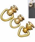 Solid Brass D Ring Ball Stud Rivets With Screws 1.1x0.47 Inch Two Pack For Leather Craft DIY Saddlery And Gear Mounting Sturdy Hardware For Belts Straps And Bags, shown with bag use