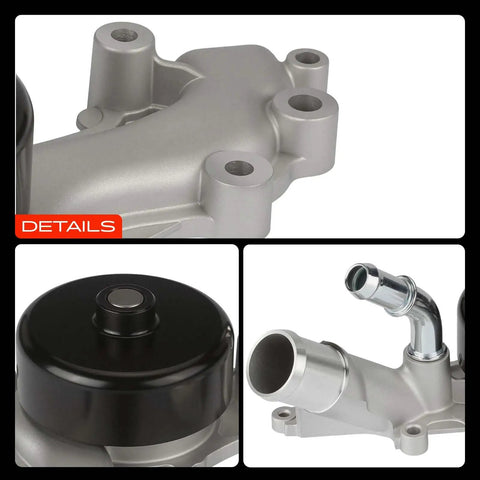 Premium Heavy Duty Engine Water Pump 3.6L DOHC V6 featuring aluminum body and steel impeller for Dodge Charger, Challenger.