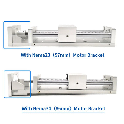 Sliding Table Linear Guide Rail Motion Stage For CNC Router X Y Z Axis Aluminum SFU1605 with motor brackets shown
