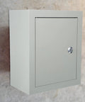 Weatherproof Outdoor Electrical Junction Box With Beefy Rugged Iron Enclosure And Mounting Plate on wall