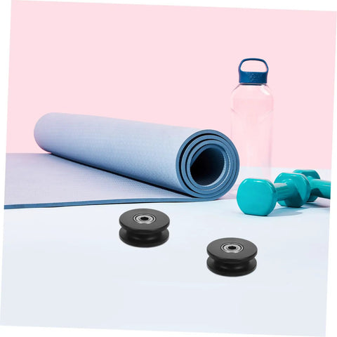 Two Pack Fixed Pulley Roller For Gym Cable Systems Quiet Nylon Wheel Replacement For Home Gym And Hospital Fitness Equipment With Dual Bearing Silent Operation Pro Grade, black