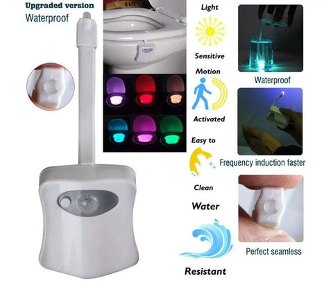 Toilet Night Light With Motion Sensor And LED 9 Color Modes Auto On In The Dark Brighten Your Bathroom For Late Night Pee Breaks