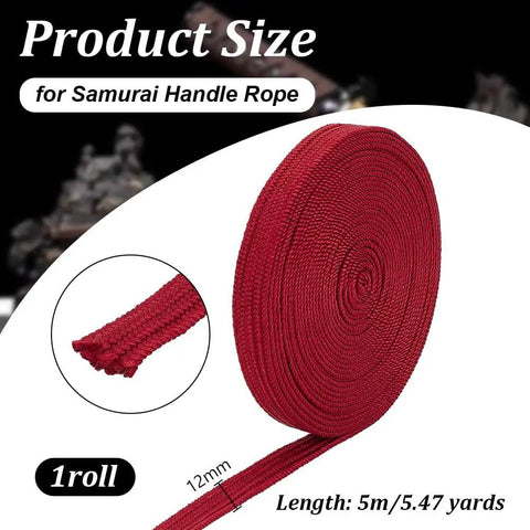 Beefed Up Ito Sageo Wrapping Cord For Samurai Sword Handle Replacement 16 Feet 4 Inches Long Half Inch Wide Durable Blended Fiber