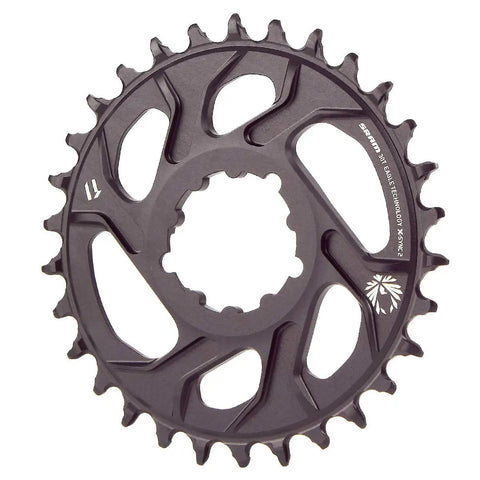 X Sync 2 Eagle Direct Mount Chainring 30T Boost 3mm Offset, CNC Machined Aluminum, 12 Speed, Trail Ready MTB Gear, Top View
