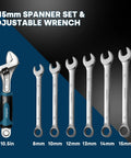Beefed-Up 220-Piece Home Tool Kit With Toolbox Blue For Home Repairs Auto Maintenance DIY And General Use Heavy-Duty Wrench Set shown