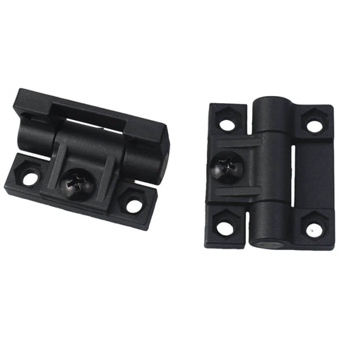 4 Pack Black Plastic Adjustable Position Control Hinges For Wood Doors With Countersunk Holes Durable Torque Hinge Hardware Easy Install