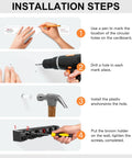 Installation guide for Broom And Mop Organizer Wall Mount 2 Pack With 5 Ball Slots And 6 Hooks Black Space Saver.