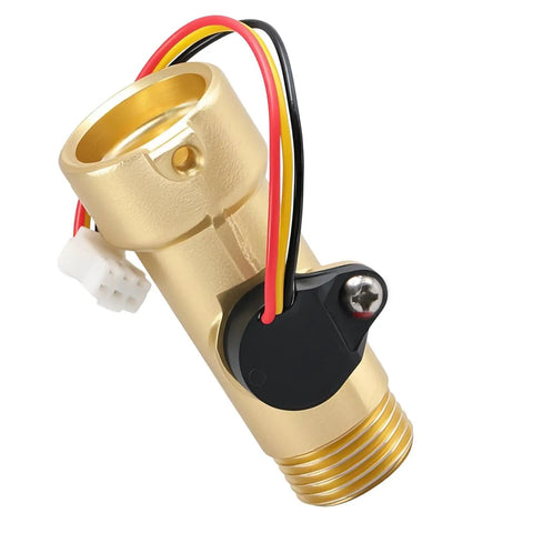 RV Tankless Water Heater Flow Sensor Replacement For Girard GSWH2 And 2GWH24, brass sensor with wire connector