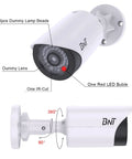 Side view of Realistic Fake Surveillance Camera 2 Pack With LED Light For Indoor Outdoor Security Dome Look Dummy CCTV Camera