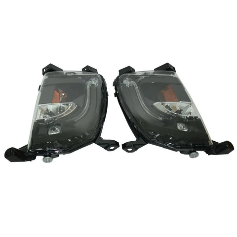 High Grade Pair Driving Fog Lights Boasting Hella Bright Glow And Snazzy Clear Lens Built To Drop Right Into Tesla Model S 2012 To 2020 US Spec Front Bumper Upgrade Kit - close-up angle